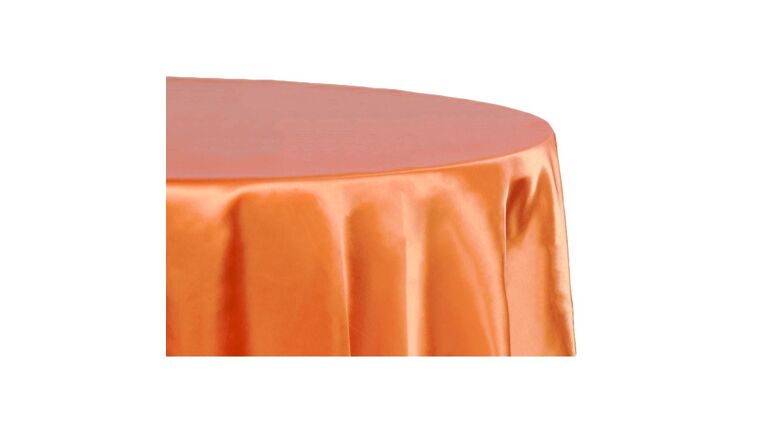 Satin 120″ Round Tablecloth – Burnt Orange | Rental