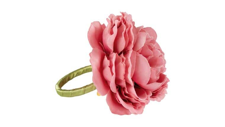 Silk Peony Flower Napkin Ring Holder – Dusty Rose/Mauve | Rental