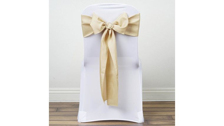 6″ W x 106″ L Beige Polyester Sash | Rental
