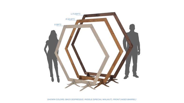 Single Wooden Hexagon Arch – Large – Worn Navy | Rental