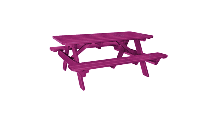 Picnic Table | Plastic | Rectangle | 6′ | Pink | Rental