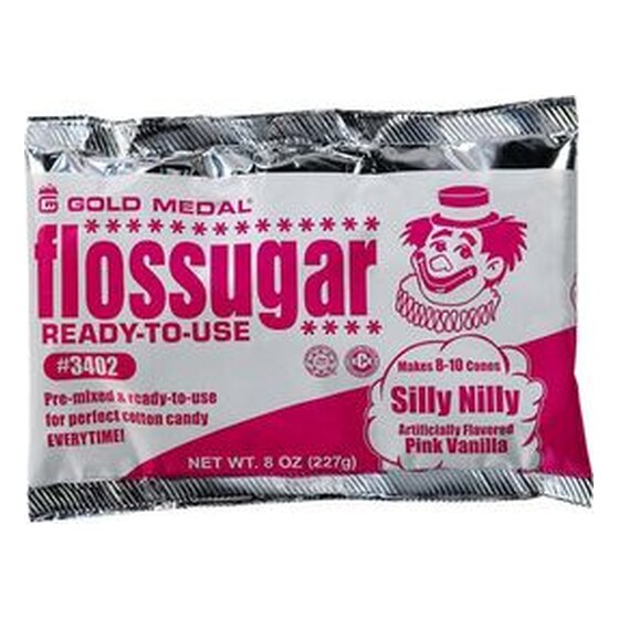 Cotton Candy – Silly Nilly (Pink Vanilla) 8-oz. Flossugar Pouches | Rental