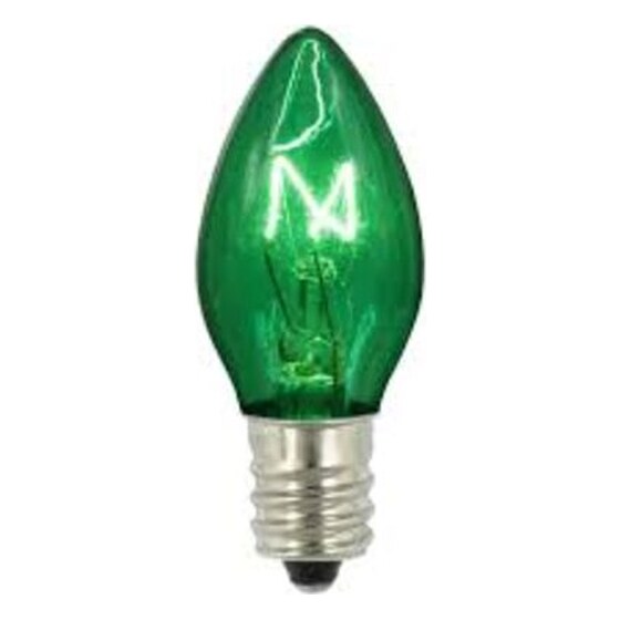 Light Bulb – C7 – 5W – 120V – Transparent Green Incandescent | Rental
