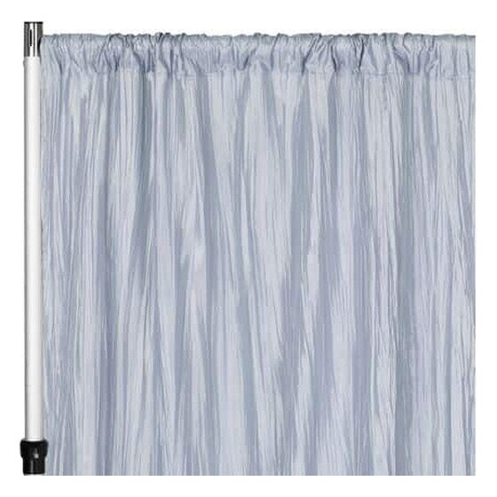 Accordion Crinkle Taffeta 8ft H x 54″ W Drape/Backdrop Panel – Dusty Blue | Rental