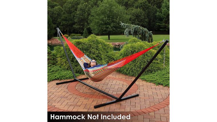 15 Foot Hammock Stand with Heavy-Duty Steel Beam Construction – Large 2 Person Hammock Stand – 400-Pound Capacity – Black | Rental