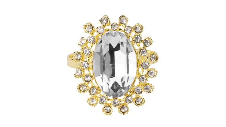 Royal Diamond Napkin Ring Holder – Gold | Rental