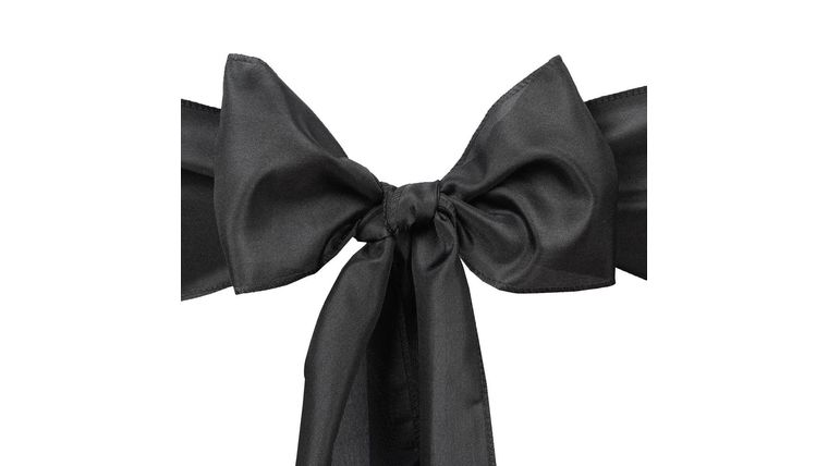 6″ W x 106″ L Black Polyester Sash | Rental