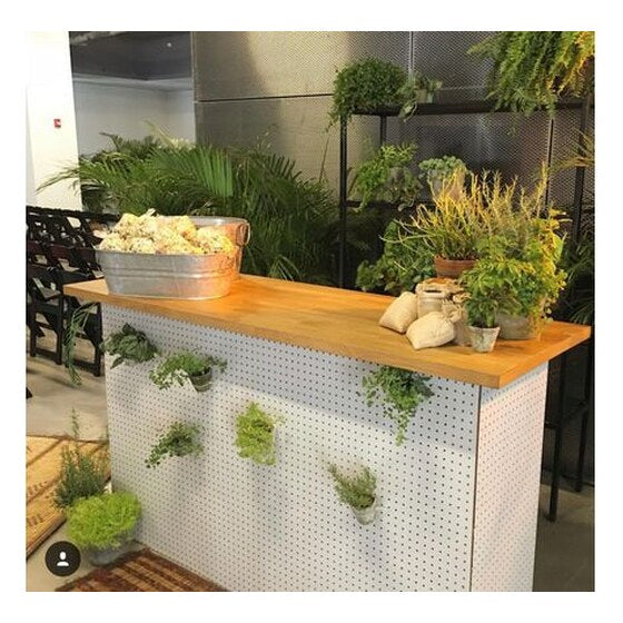 6′ White Peg Board Bar | Rental