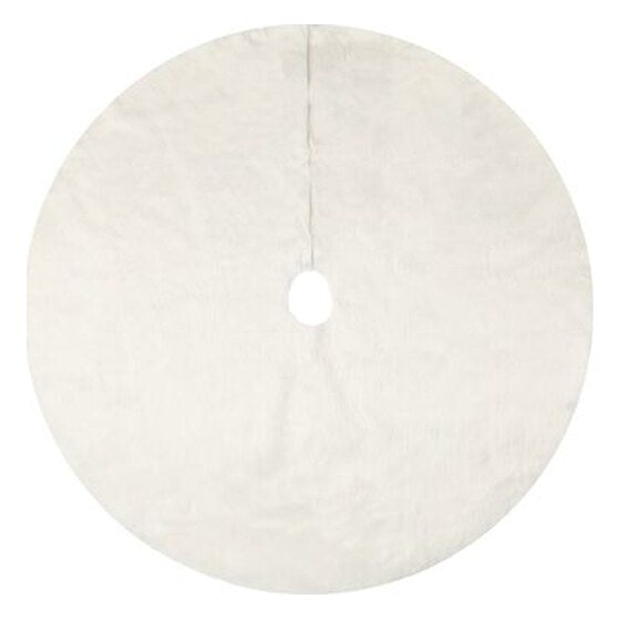 Faux Fur Tree Skirt 60″ Round – White | Rental