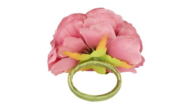 Silk Peony Flower Napkin Ring Holder – Dusty Rose/Mauve | Rental
