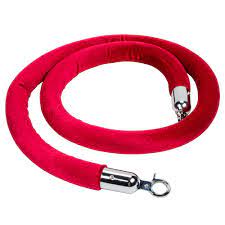 10′ Red Velour Stanchion Rope With Black Snap Clasp | Rental