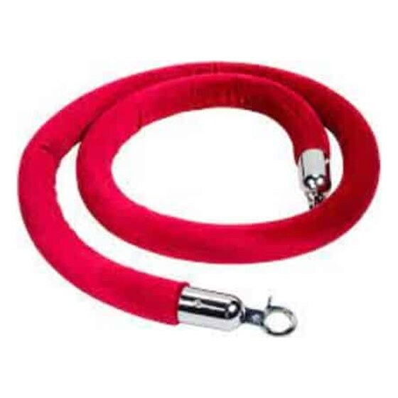 10′ Red Velour Stanchion Rope With Black Snap Clasp | Rental
