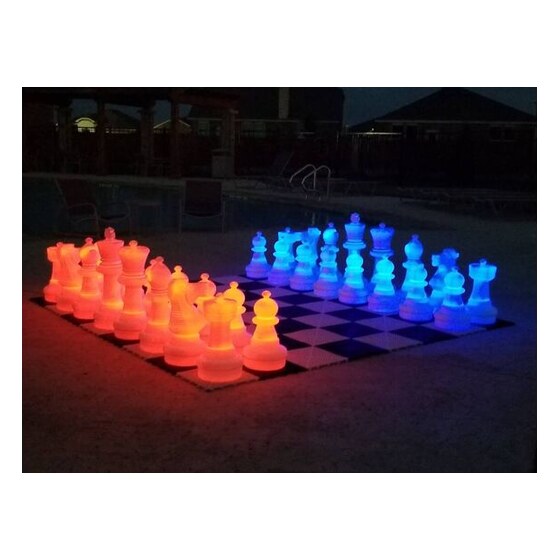 25″ Plastic LED Illuminated Giant Chess Set | Rental