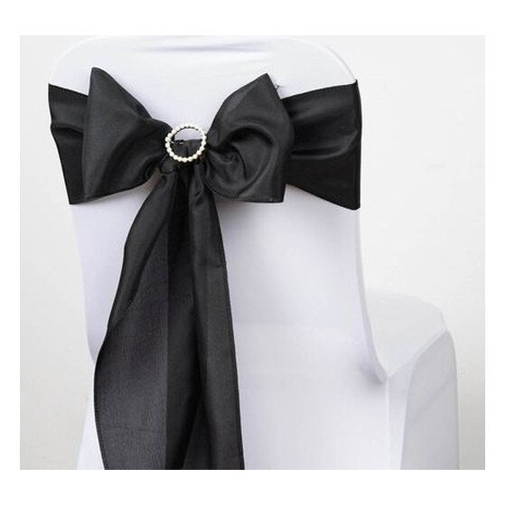 6″ W x 106″ L Black Polyester Sash | Rental