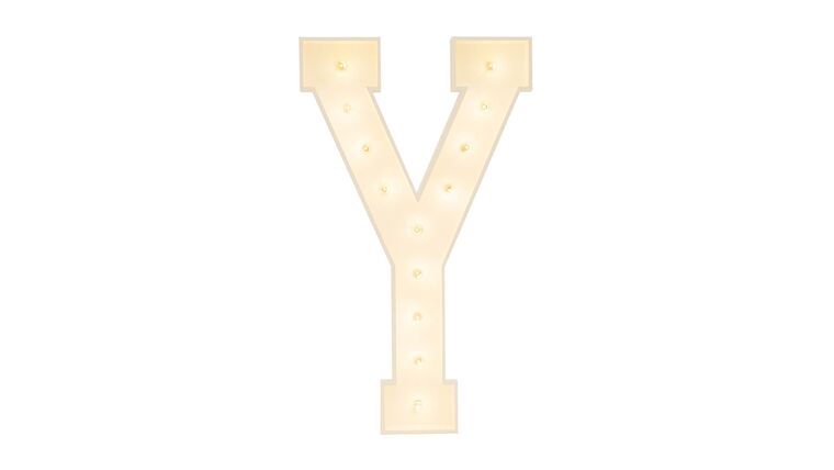 3′ Wood Marquee Letter – White – “Y” | Rental