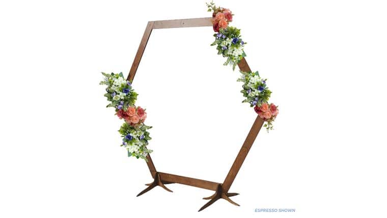 Single Wooden Hexagon Arch – Large – Carbon Grey | Rental