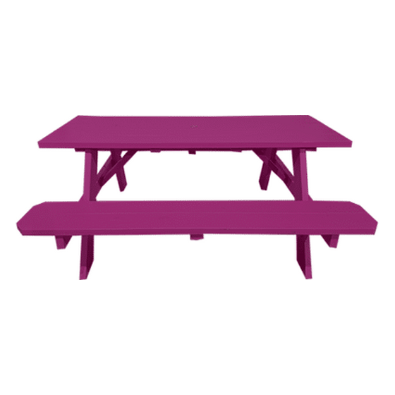 Picnic Table | Plastic | Rectangle | 6′ | Pink | Rental