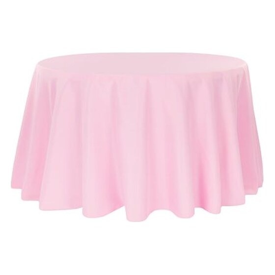 Polyester 108″ Round Tablecloth – Pink | Rental