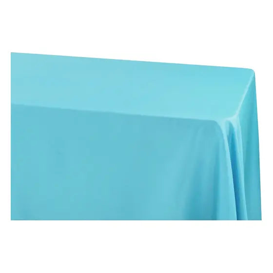 Polyester | 90″ x 156″ Rectangular Polyester Tablecloth – Aqua Blue | Rental