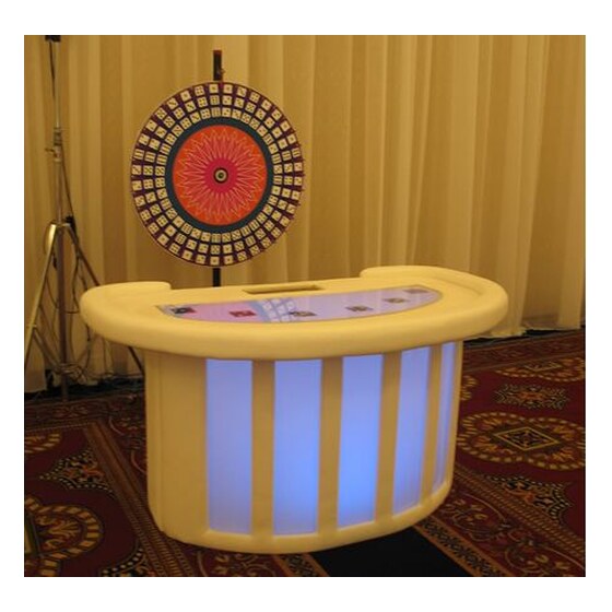 Money Wheel – Illuminated LED White Casino Money Wheel Game Table Kit | Rental