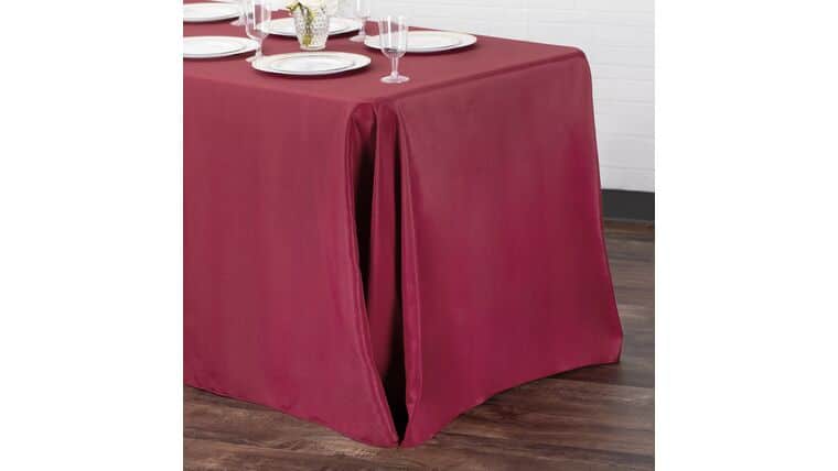 Polyester | Burgundy | 90″ x 156″ Rectangle Tablecloth | Rental