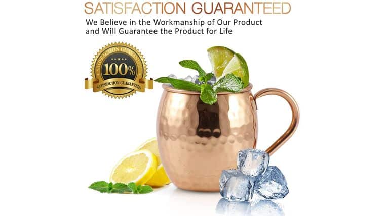 Beverage Glass – 18 oz. Copper Moscow Mule Hammered Copper Drinking Mug | Rental