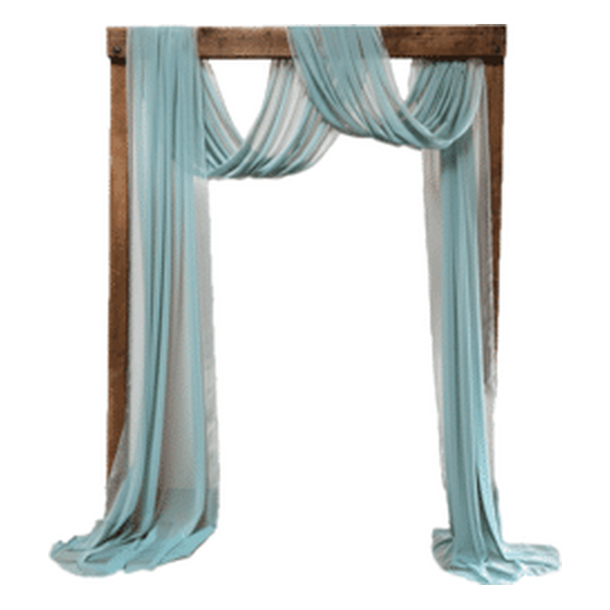 Honey Brown Classic Arch With Jade Chiffon Draping Kit | Rental