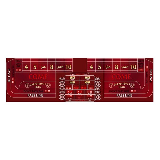 Part - Craps - 14' Burgundy Casino Game Table Only | Rental
