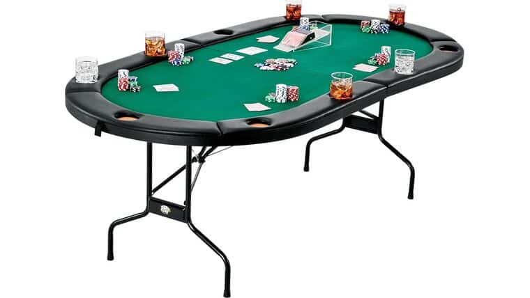Poker/Texas Hold Em – 7′ Oval Casino Table Only – Green | Rental
