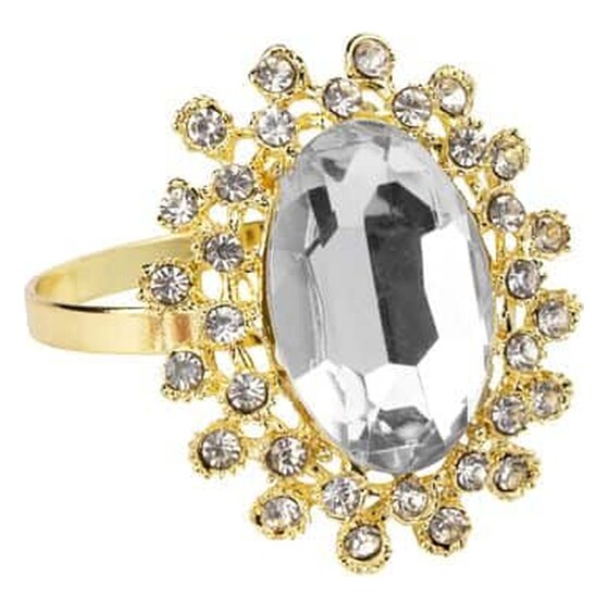 Royal Diamond Napkin Ring Holder – Gold | Rental