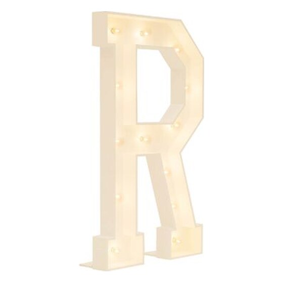 3′ Wood Marquee Letter – White – “R” | Rental