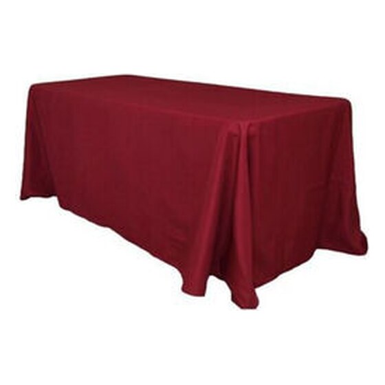 Polyester | Burgundy | 90″ x 156″ Rectangle Tablecloth | Rental