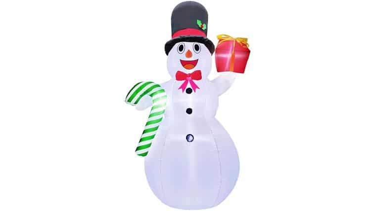 10 Feet Giant Christmas Inflatables Snowman Candy Cane Christmas Outdoor Decorations with LED Lights Stakes Tethers Holiday Christmas Inflatables Outdoor Decoration Blow Up Yard Decoration | Rental