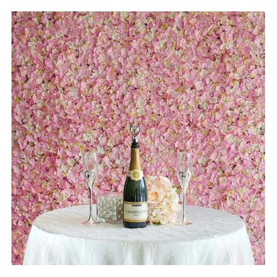 Flower Wall – UV Protected Pink | Cream Hydrangea Flower Wall Panel | Rental