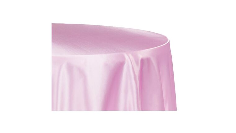 Satin 120″ Round Tablecloth – Medium Pink | Rental