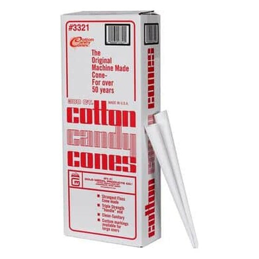 50 Plain White Cotton Candy Cones | Rental