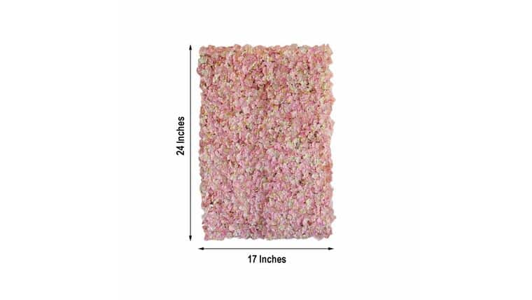 Flower Wall – UV Protected Pink | Cream Hydrangea Flower Wall Panel | Rental