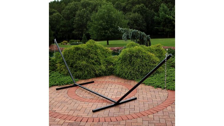 15 Foot Hammock Stand with Heavy-Duty Steel Beam Construction – Large 2 Person Hammock Stand – 400-Pound Capacity – Black | Rental