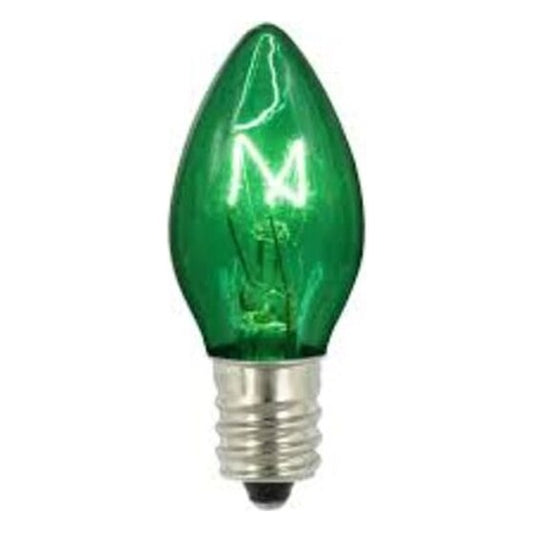 Light Bulb – C7 – 5W – 120V – Transparent Green Incandescent | Rental