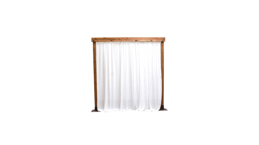 Rustic Privacy Wall With Drape Kit 8×8 | Rental