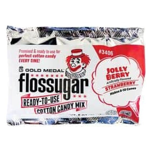 Cotton Candy – Jolly Berry (Strawberry) 8-oz. Flossugar Pouches | Rental