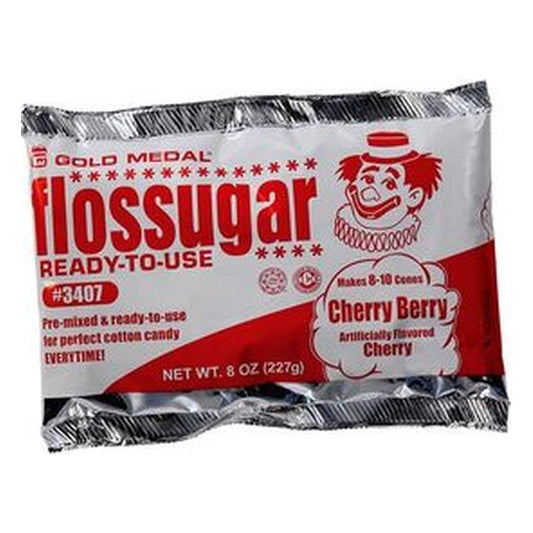 Cotton Candy – Cherry Berry (Cherry) 8-oz. Flossugar Pouches | Rental