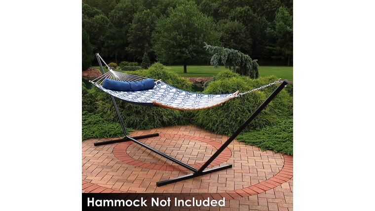 15 Foot Hammock Stand with Heavy-Duty Steel Beam Construction – Large 2 Person Hammock Stand – 400-Pound Capacity – Black | Rental