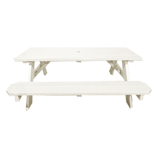 Picnic Table | Plastic | Rectangle | 6′ | White | Rental
