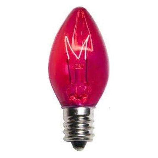 Light Bulb – C7 – 5 Watt Transparent Pink Incandescent | Rental