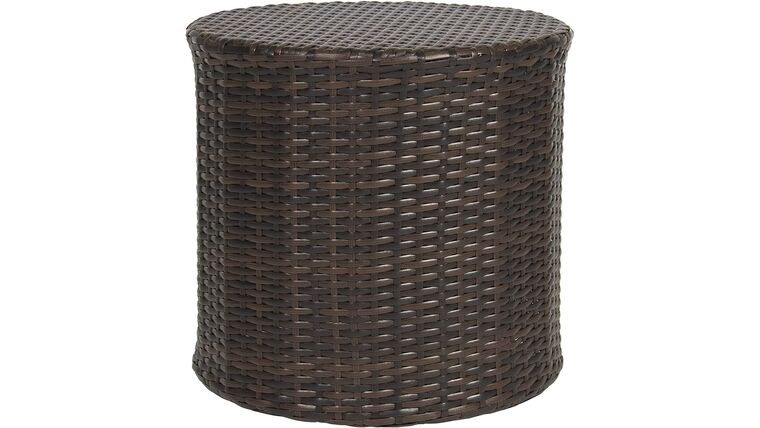 Side Table – BCP Outdoor Wicker Rattan Barrel Side Table Patio Furniture Garden Backyard Pool | Rental