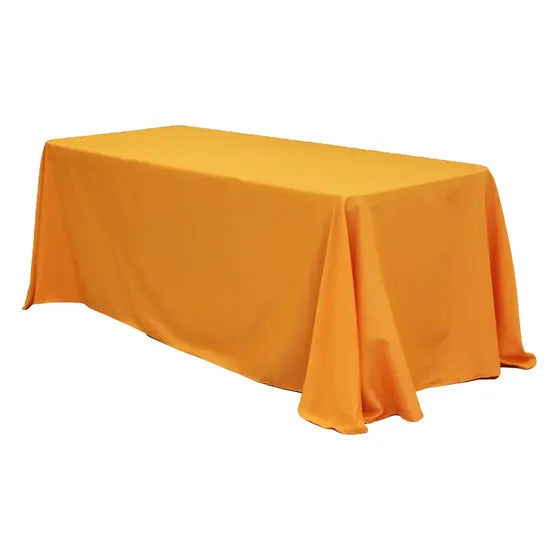 Polyester | 90″ x 156″ Rectangular Polyester Tablecloth – Orange | Rental