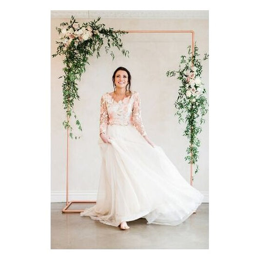 7′ Copper Square Frame Closed Base Backdrop Arch | Rental