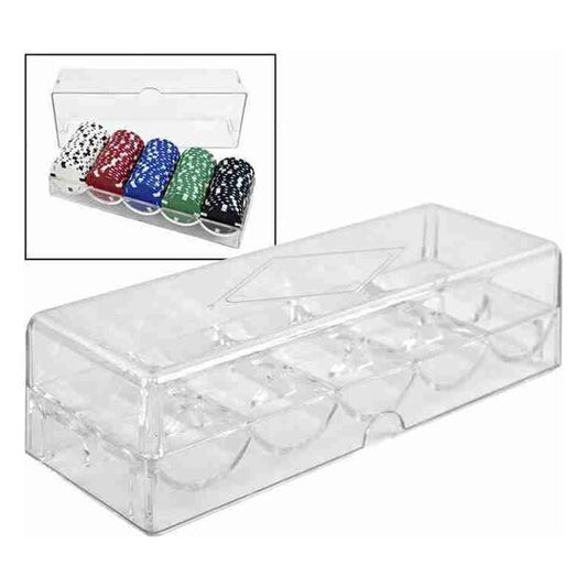 Part - Acrylic Poker Chip Rack &amp; Cover (5 Row/100 Chip) - Clear | Rental