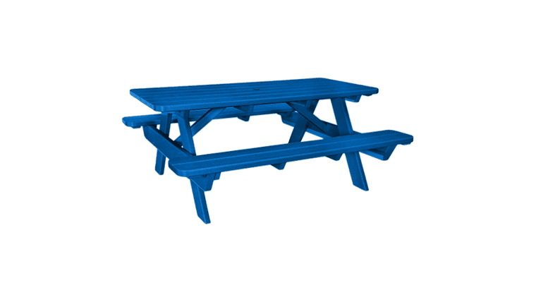 Picnic Table | Plastic | Rectangle | 6′ | Blue | Rental